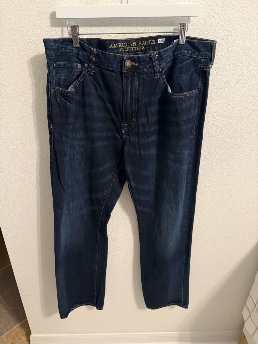 American Eagle Outfitters Men's Dark Indigo Relaxed Jeans